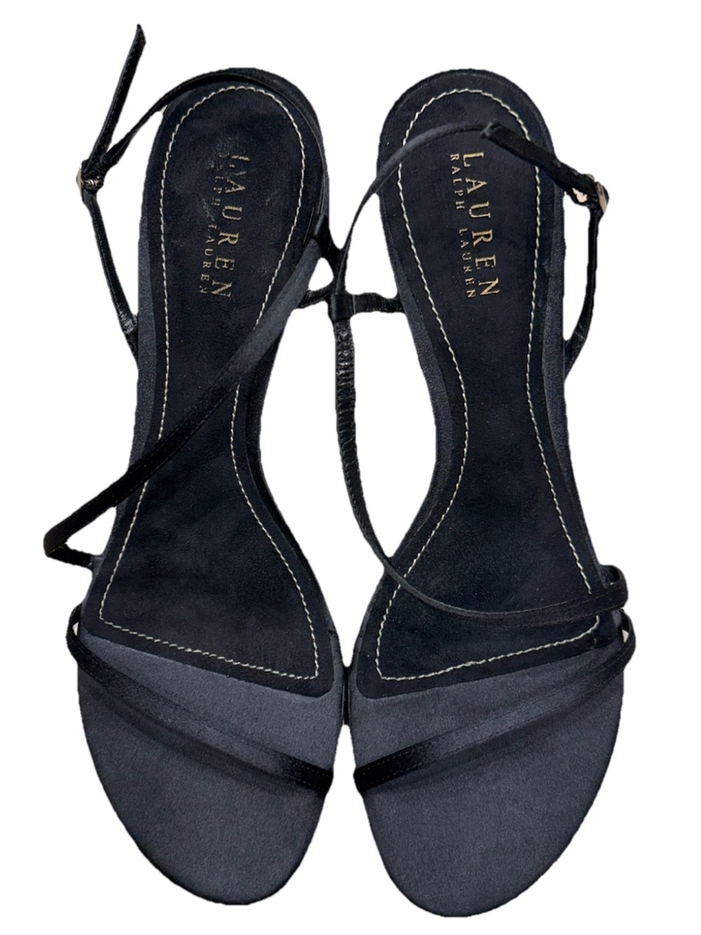 Lauren Ralph Lauren Orianna sleek minimalist Black Strappy 3” Stiletto Sandals